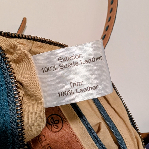 Anabaglish Teal Suede Leather Boho Purse - Picture 11 of 13